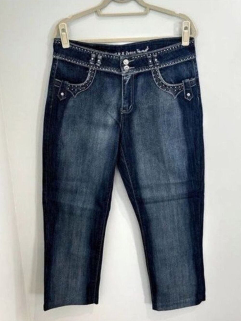 BB Jeans Blue Straight Leg  Jeans - Crystal Embellished - Size 18